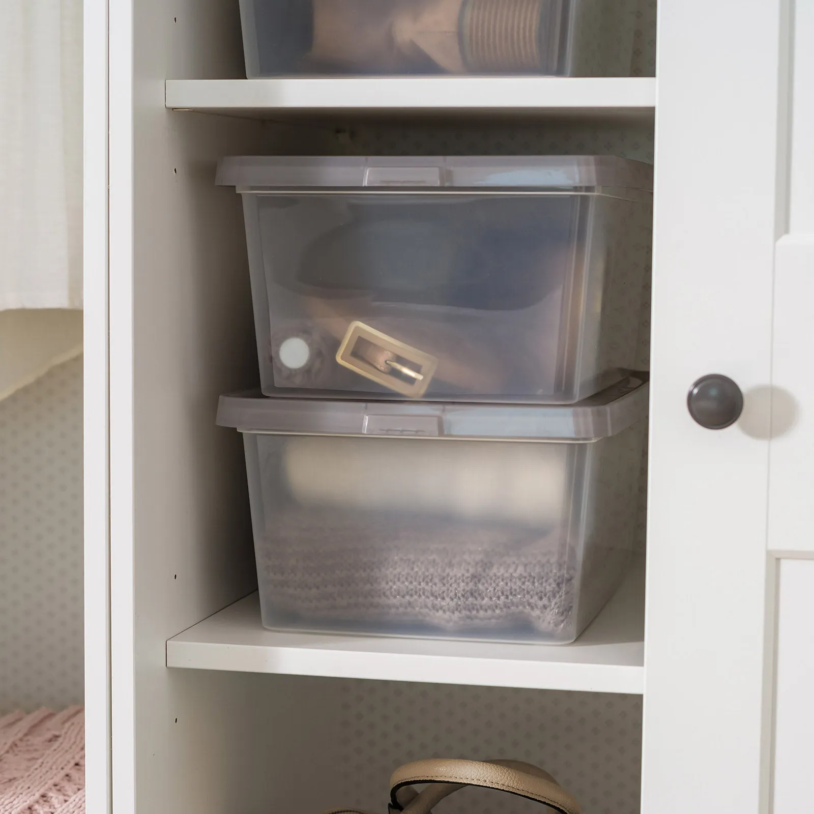 3.6 Gallon Snap Top Plastic Storage Box, Clear with Gray Lid, Pack of 6