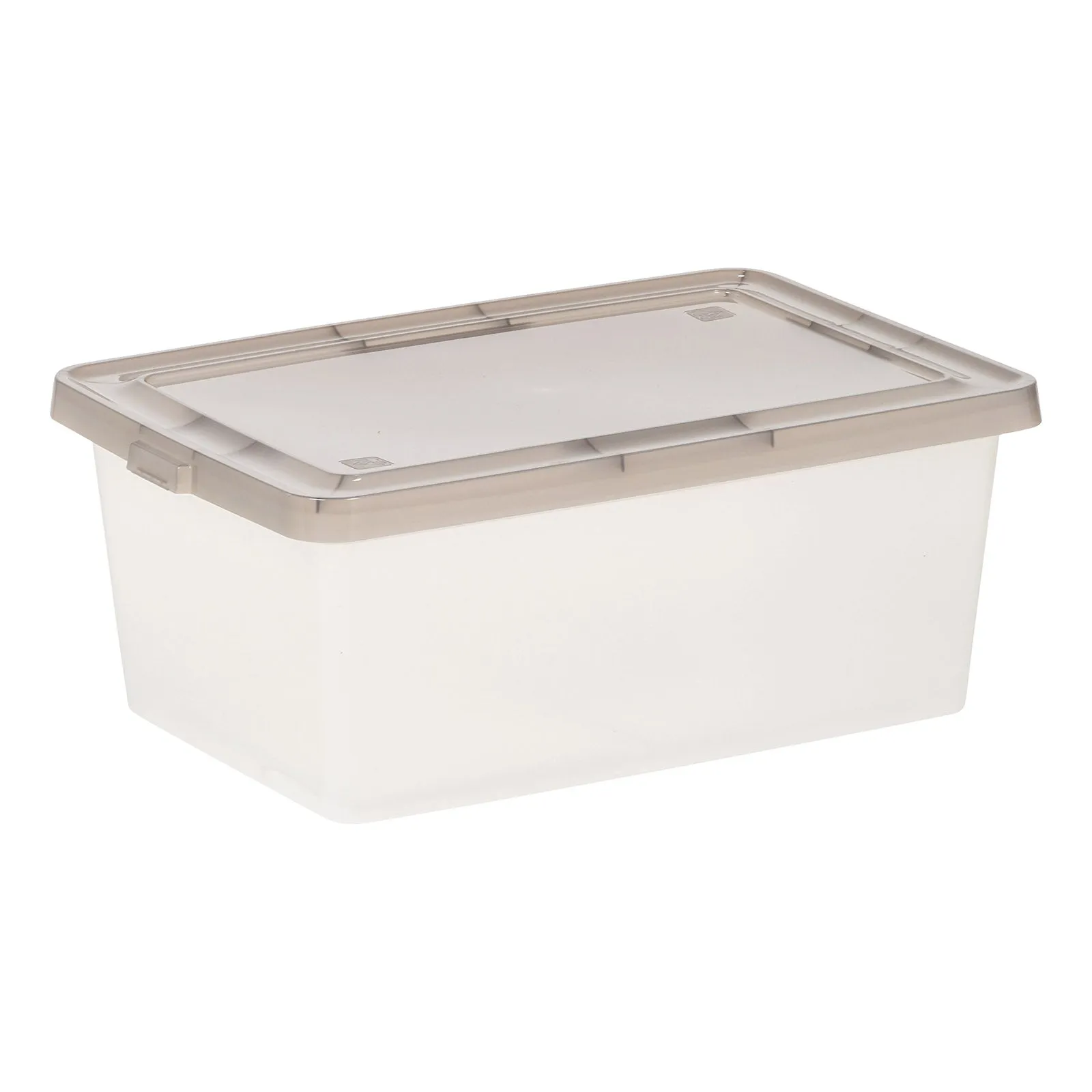 3.6 Gallon Snap Top Plastic Storage Box, Clear with Gray Lid, Pack of 6