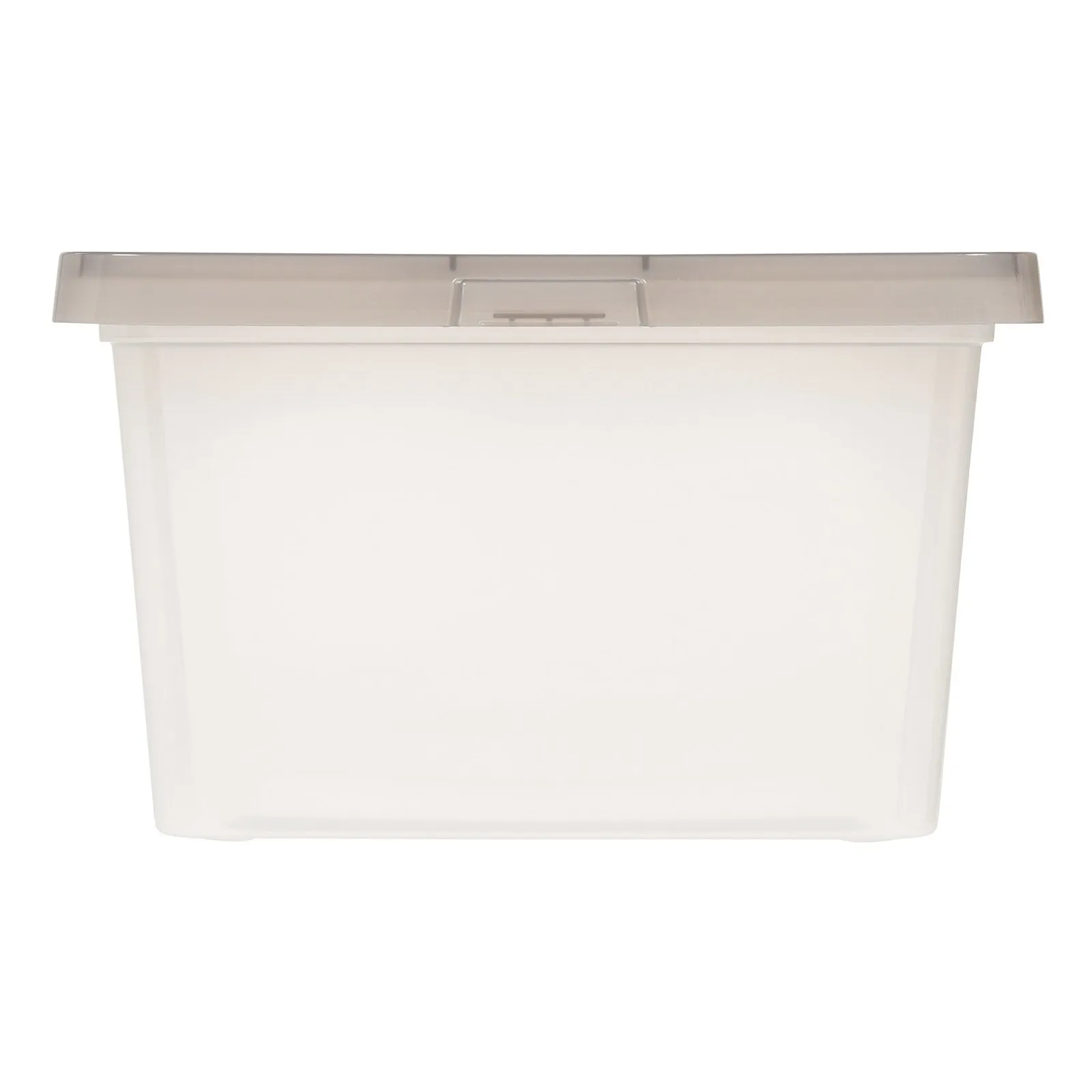 3.6 Gallon Snap Top Plastic Storage Box, Clear with Gray Lid, Pack of 6