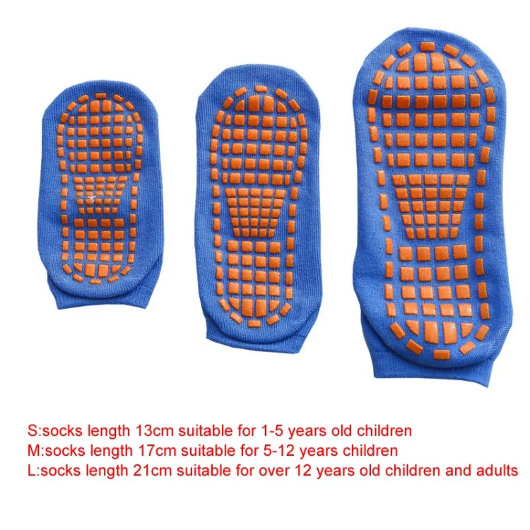 4pairs Trampoline Socks Dotted Rubber Non-slip Floor Socks Yoga Socks, Size: Adult 35-43 Yards(Lake Blue)