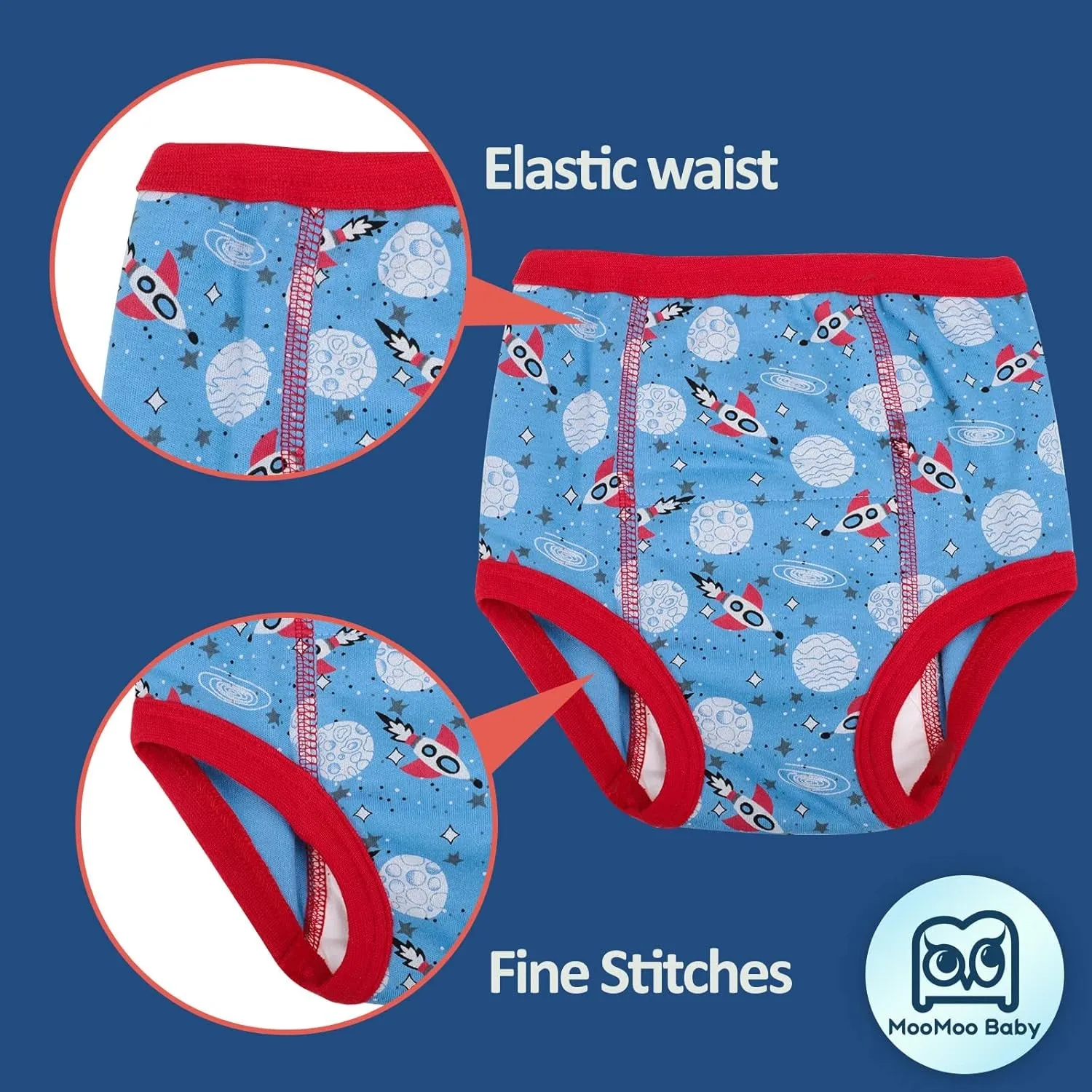 8 Packs Potty Training Underwear Cotton Absorbent Training Pants for Toddler Baby 2-6T