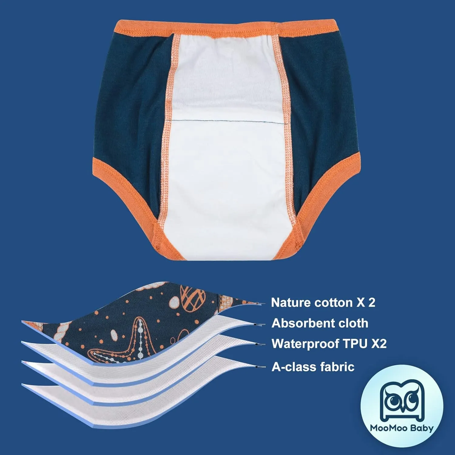 8 Packs Potty Training Underwear Cotton Absorbent Training Pants for Toddler Baby 2-6T