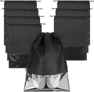 8 PCS Clear Shoe Bags - 15.7" x 11.8" Drawstring Travel Shoe Bags for Packing, Waterproof Dustproof Portable Shoe Storage