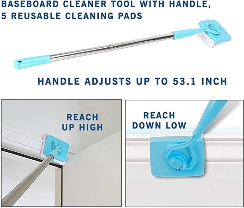 Baseboard Buddy Retractable Universal Cleaning Brush and Mop