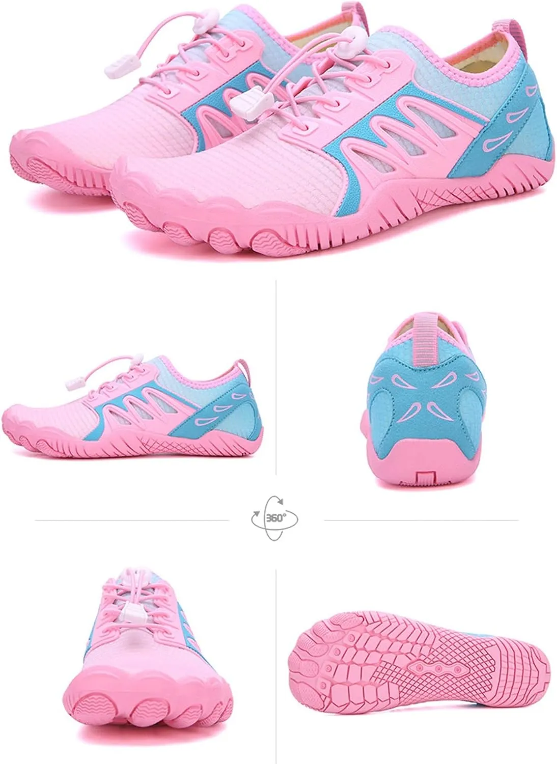 Beach Surf Water Shoes for Women,Summer Casual Aqua Pool Swim Shoes for Men,Quick-Dry Soft Lightweight Barefoot Shoes,Unisex,with Draining Hole,for Diving Kayaking Yoga