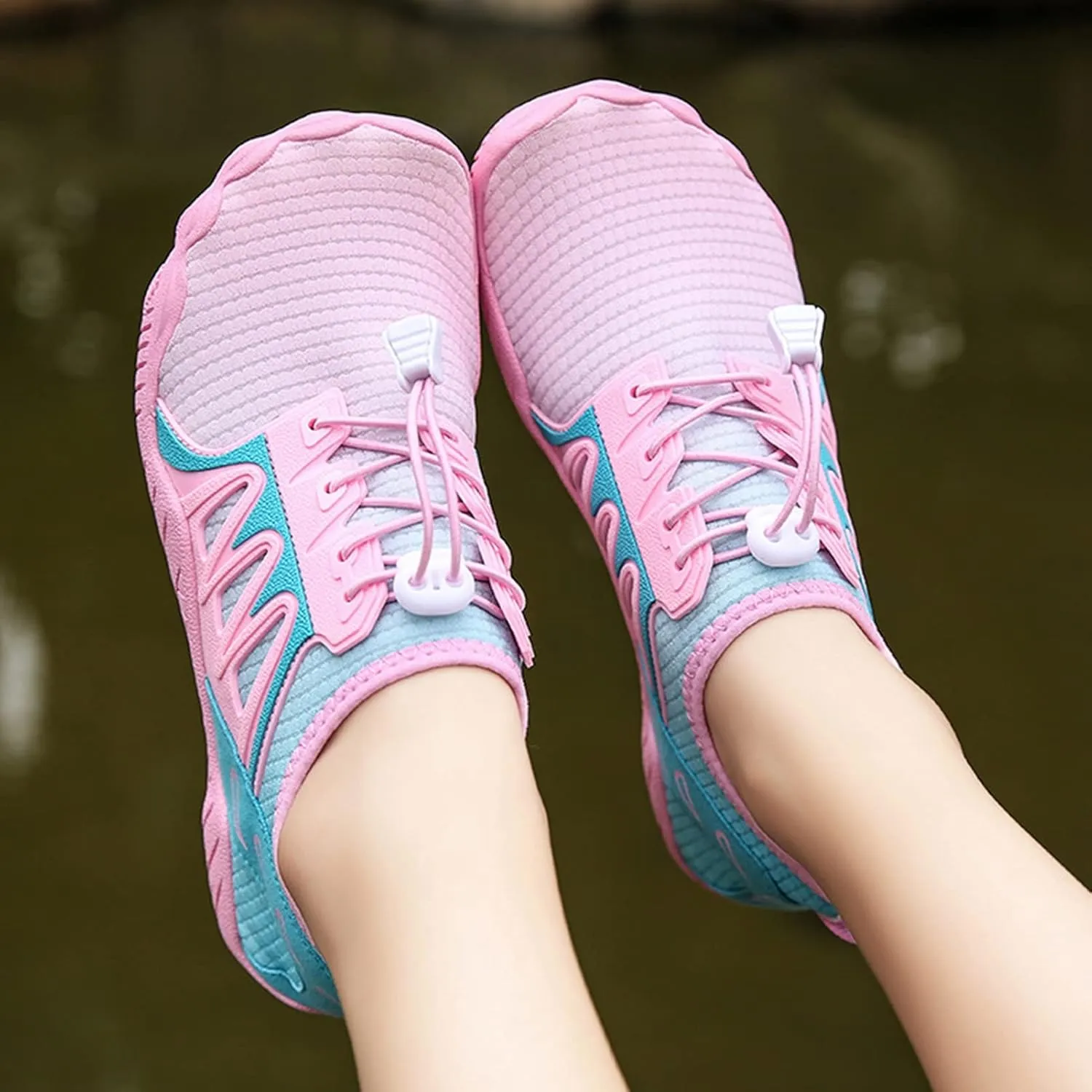 Beach Surf Water Shoes for Women,Summer Casual Aqua Pool Swim Shoes for Men,Quick-Dry Soft Lightweight Barefoot Shoes,Unisex,with Draining Hole,for Diving Kayaking Yoga