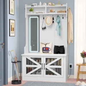 cozy Dextrus Freestanding Coat Rack Shoe Storage Shelf Entryway Hall Tree