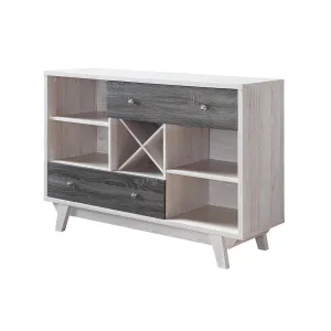 Fairwood Transitional White Oak & Distressed Gray 2-Drawer Wine Bar