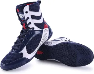 High Traction Men's Youth Women Sports Shoes Boxing Wrestling Shoes High Combat Speed Squat Shoes Mens Weightlifting Fighting Boxing Shoes Non-Slip Training Competition Shoes Gym Boots