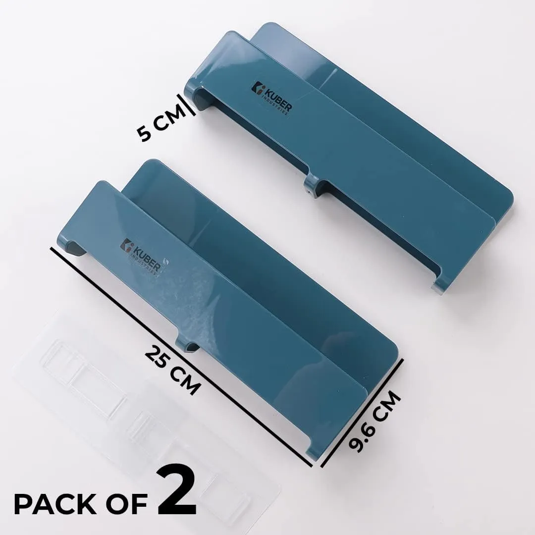 Kuber Industries Wall Mounted Shoe Rack for Home|Super Quality ABS/PVC|Compact & Durable|Self-Adhesive & Easy to Install|Unique Design|Shoe Stand For Bathroom & Bedroom|Set Of 2|1354A|Blue (Pack Of 4)