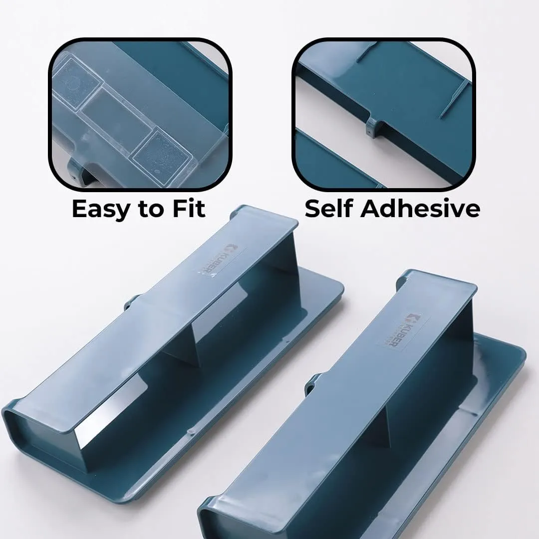 Kuber Industries Wall Mounted Shoe Rack for Home|Super Quality ABS/PVC|Compact & Durable|Self-Adhesive & Easy to Install|Unique Design|Shoe Stand For Bathroom & Bedroom|Set Of 2|1354A|Blue (Pack Of 4)