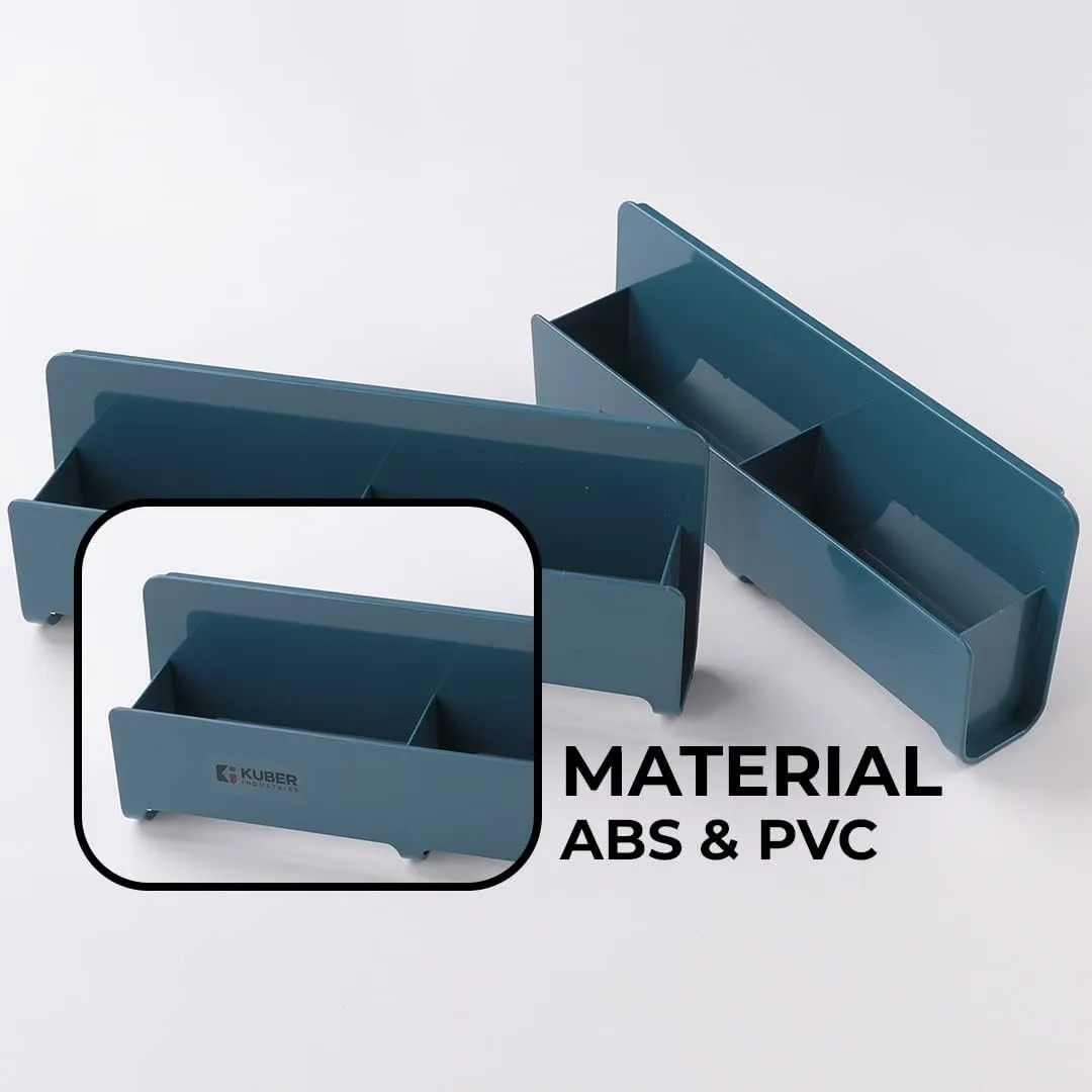 Kuber Industries Wall Mounted Shoe Rack for Home|Super Quality ABS/PVC|Compact & Durable|Self-Adhesive & Easy to Install|Unique Design|Shoe Stand For Bathroom & Bedroom|Set Of 2|1354A|Blue (Pack Of 4)
