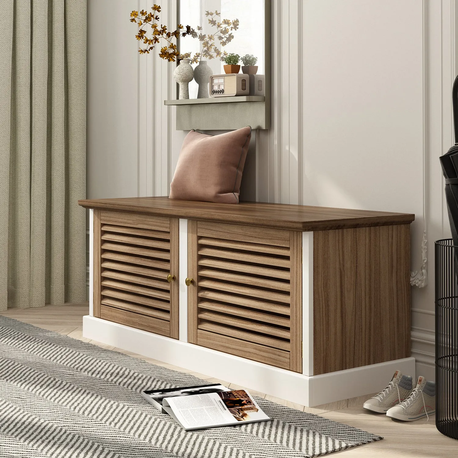Lacquered Shoe Storage Bench Shoe Bench Storage Shoe Rack Organizer