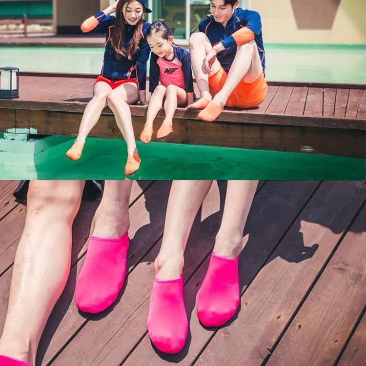 Non-slip Plastic Grain Texture Thick Cloth Sole Solid Color Diving Shoes and Socks, One Pair, Size:XXXL (Black)