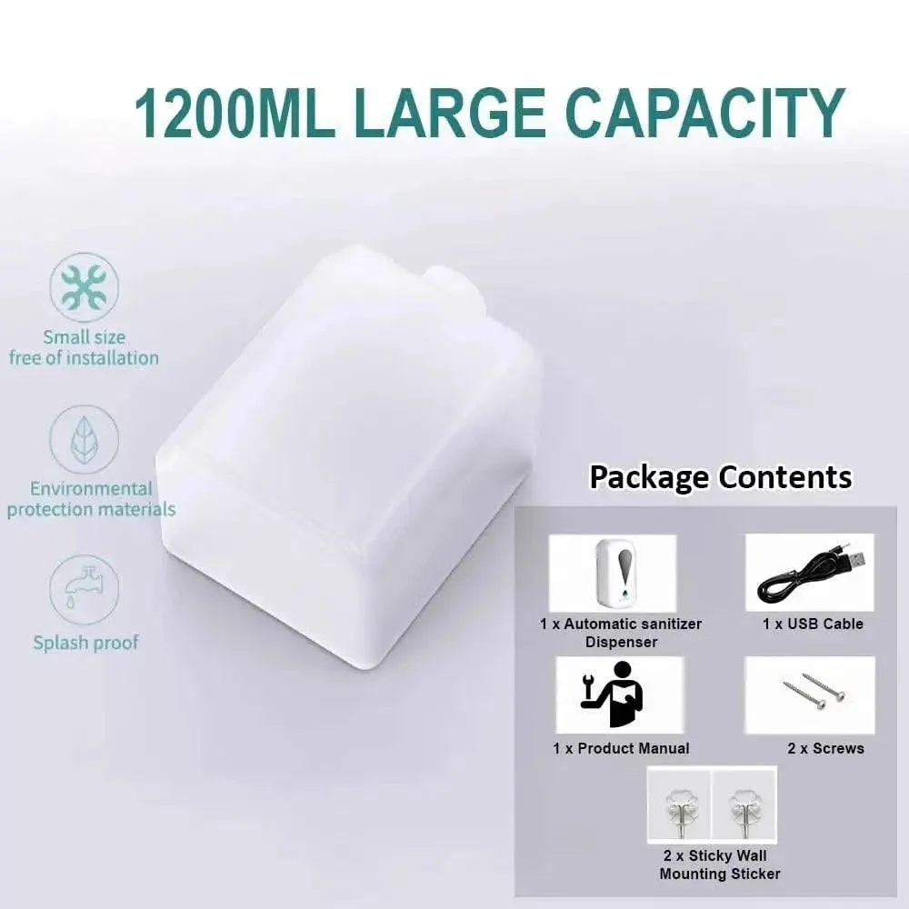 Rechargeable Automatic Hand Sanitizer Machine Dispenser with ABS Plastic 1200ml.