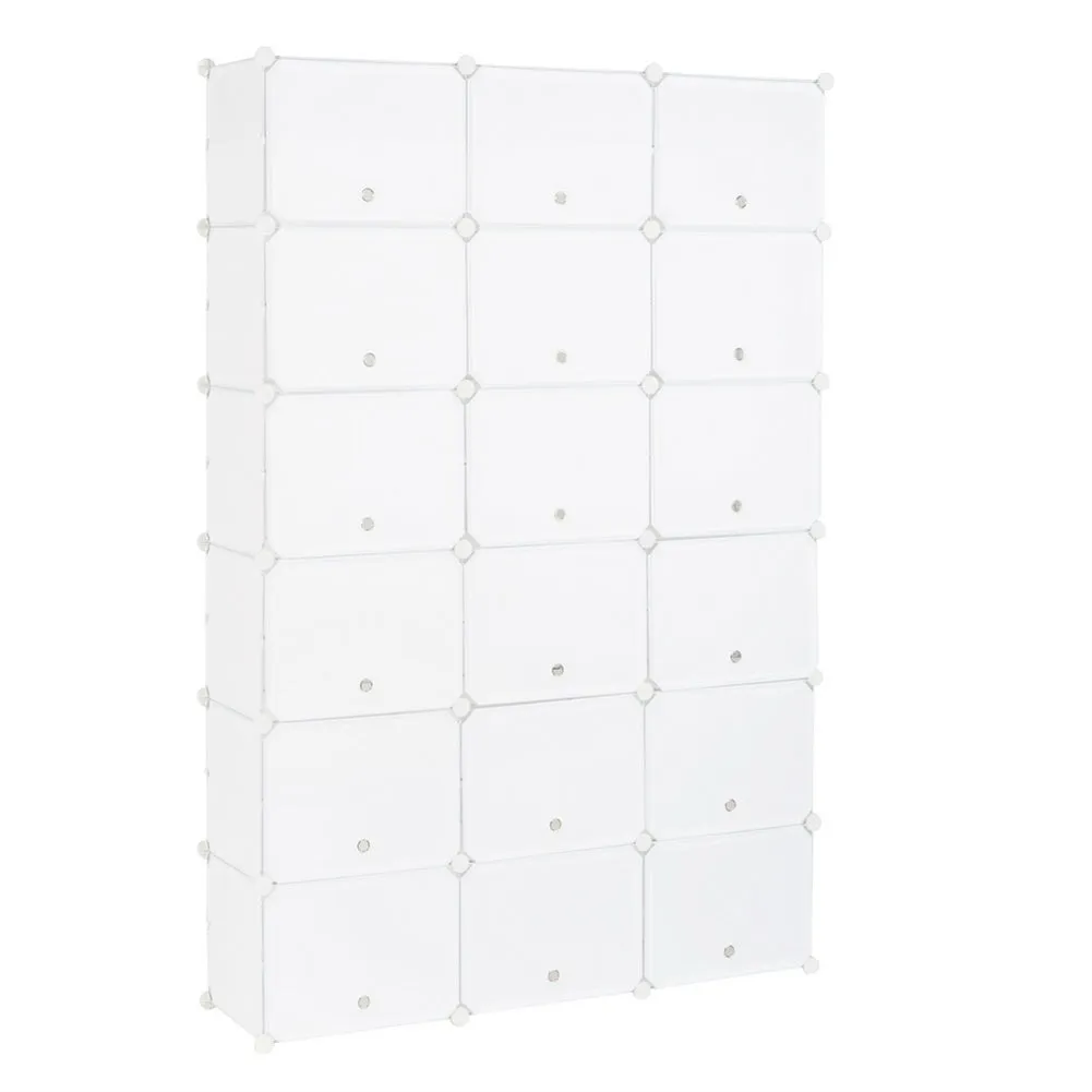 RONSHIN 3 Rows 12-tier Portable Shoe Rack Organizer Shoe Cabinet 122 x 32 x 180cm White