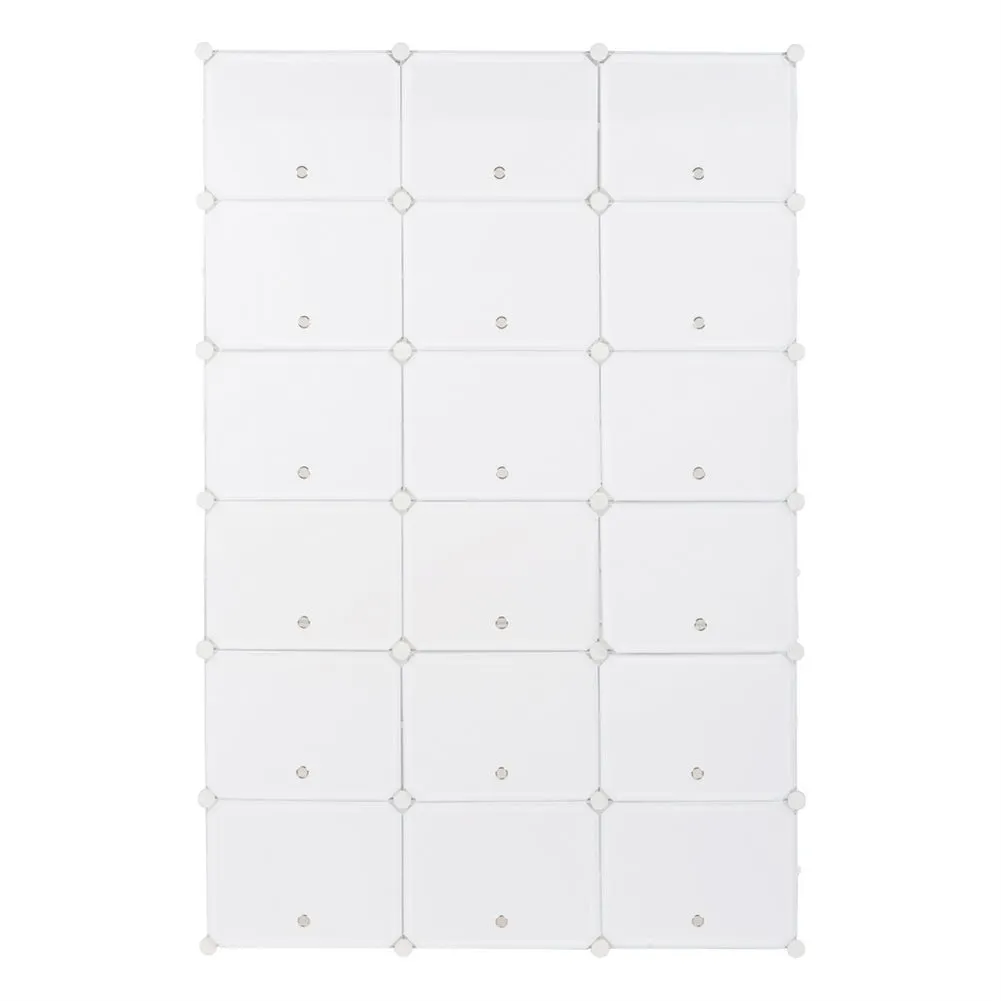 RONSHIN 3 Rows 12-tier Portable Shoe Rack Organizer Shoe Cabinet 122 x 32 x 180cm White