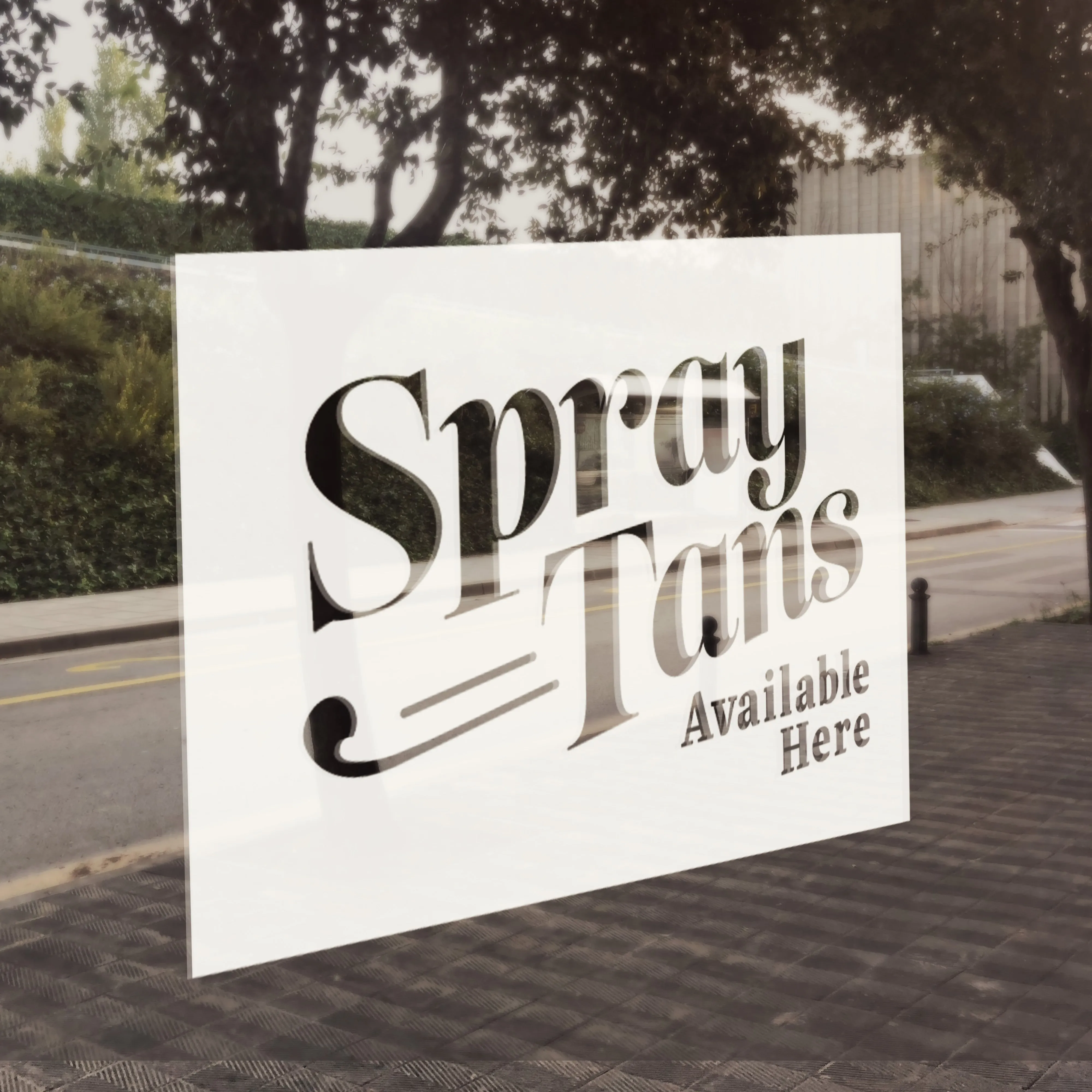 Window Sticker Spray Tans Available Here
