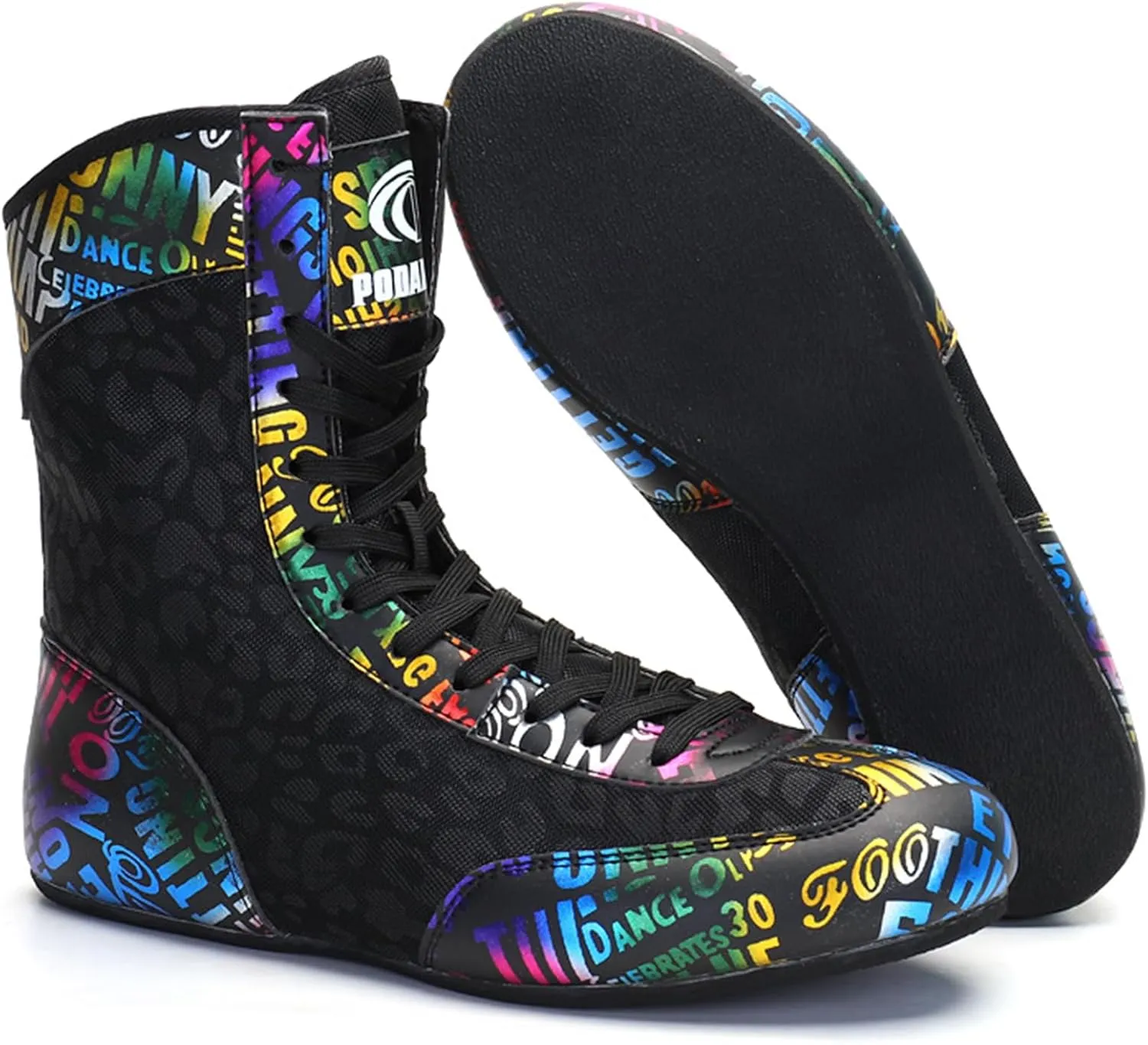 Wrestling Fighting Shoes Boxing Boots Lightweight High Top Rubber Sole Fitness Combat Footwear for Adults