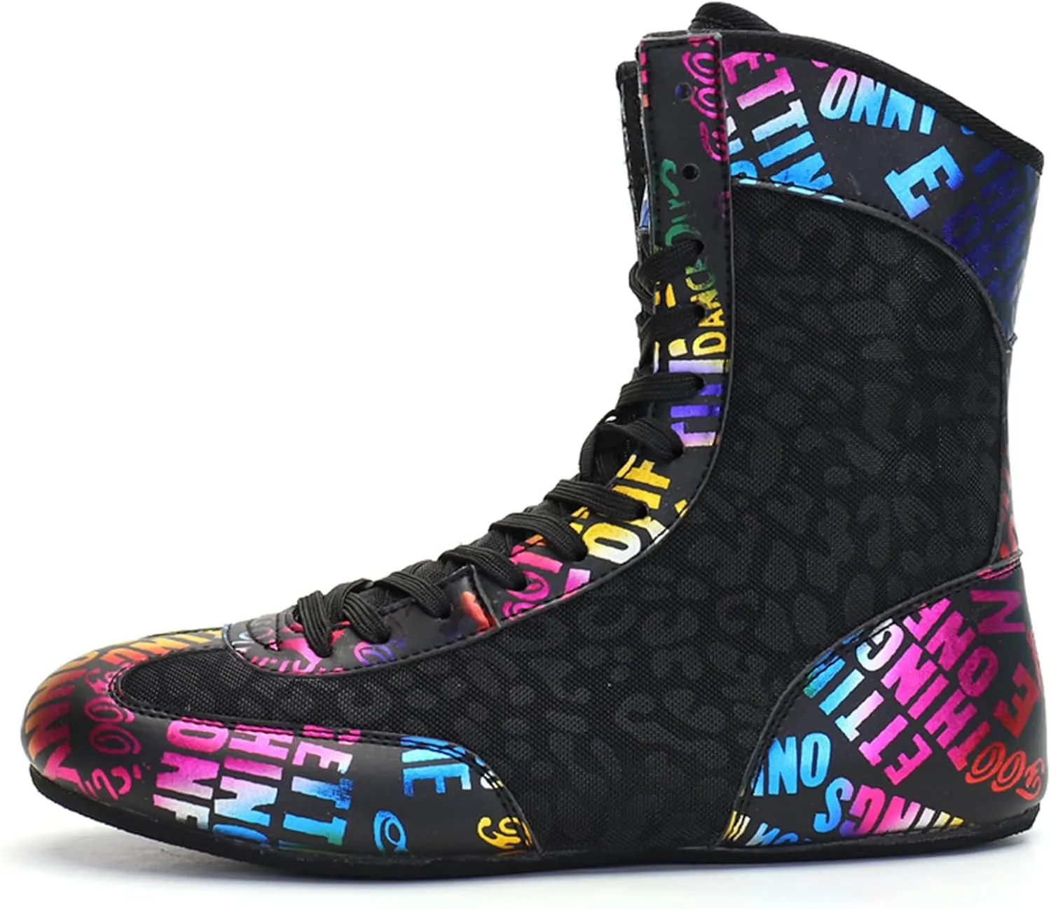 Wrestling Fighting Shoes Boxing Boots Lightweight High Top Rubber Sole Fitness Combat Footwear for Adults